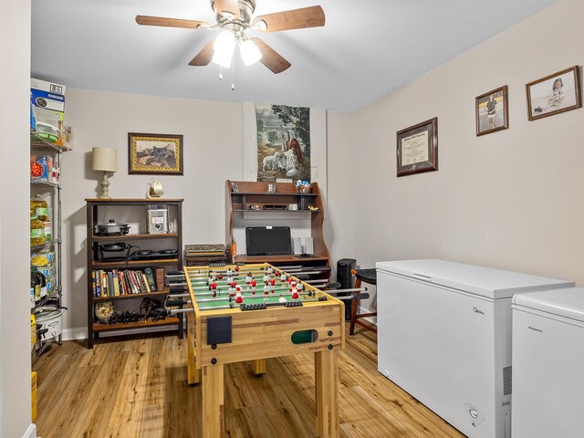 702 Lakewinds, Inman, SC 29349 - game room featuring a ceiling fan and light wood-type flooring