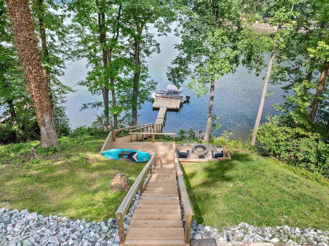 702 Lakewinds, Inman, SC 29349 - dock area with a water view and a lawn