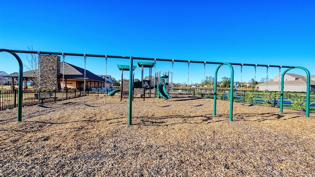 communal playground with fence