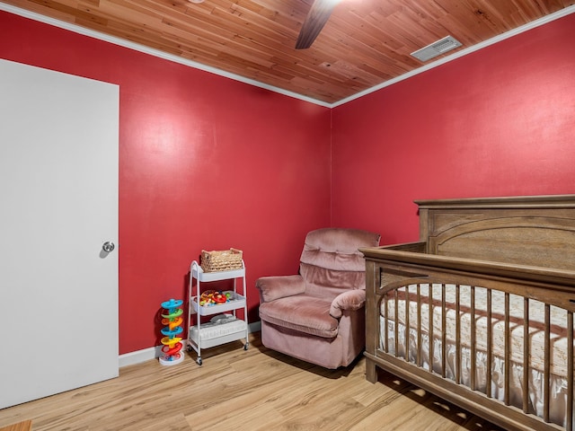 250 E Blackstock, Enoree, SC 29335 - bedroom with crown molding, wood finished floors, wood ceiling, and baseboards