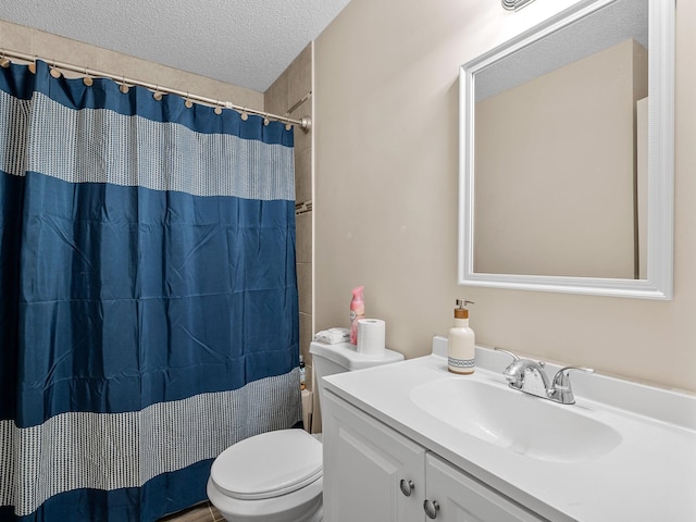 250 E Blackstock, Enoree, SC 29335 - full bathroom with a textured ceiling, toilet, vanity, and curtained shower