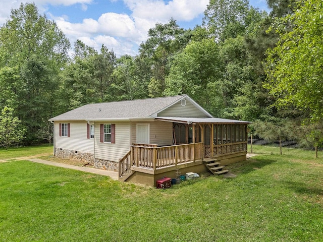 250 E Blackstock, Enoree, SC 29335 - back of property featuring crawl space and a shingled roof