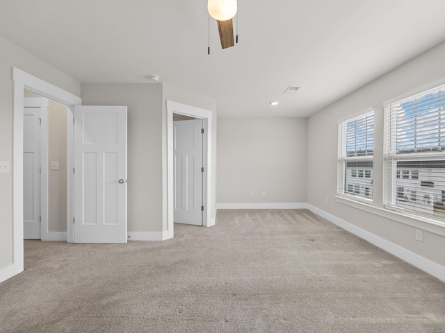 421 Hazelcote, Greenville, SC 29617 - unfurnished bedroom featuring carpet floors, baseboards, a ceiling fan, and recessed lighting