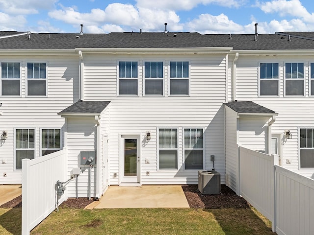 421 Hazelcote, Greenville, SC 29617 - rear view of house with central air condition unit and a patio area