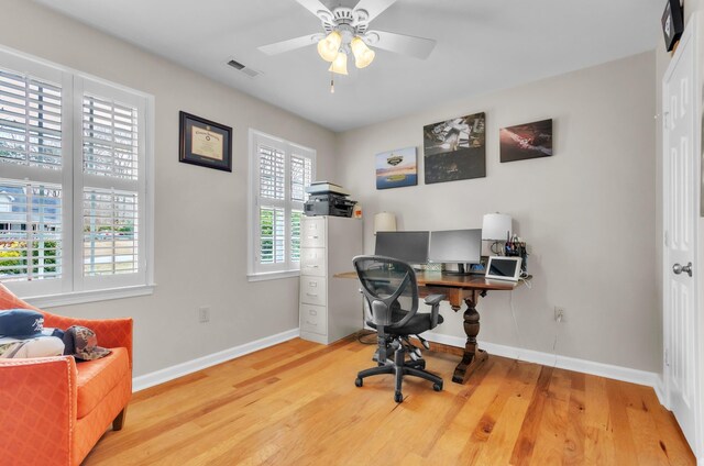106 Rockport, Pacolet, SC 29372 - office featuring wood finished floors, baseboards, and a ceiling fan