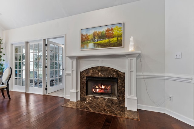 413 Rambling Rose, Moore, SC 29369 - unfurnished living room featuring wood-type flooring, a fireplace, and baseboards