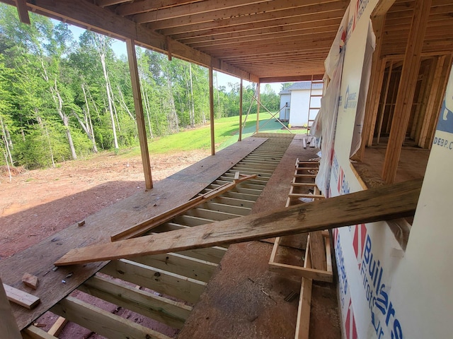 3959 Pennington, Greer, SC 29651 - view of patio / terrace with an outdoor structure and a wooded view