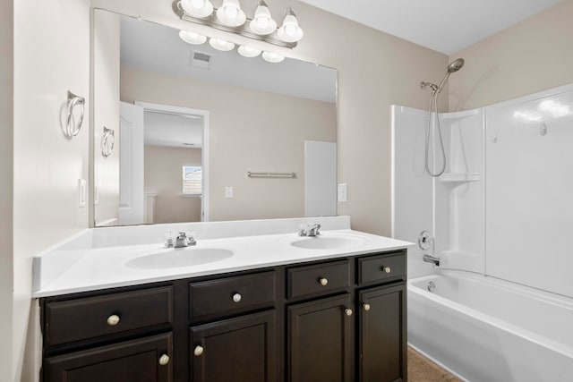 325 Victory, Moore, SC 29369 - bathroom with washtub / shower combination and double vanity