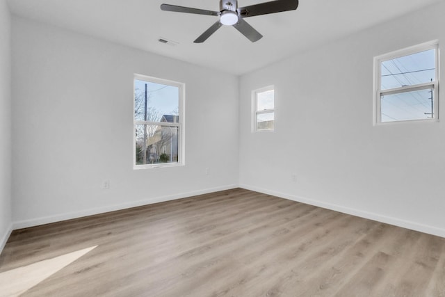 514 N Forest, Spartanburg, SC 29303 - unfurnished room with wood finished floors, baseboards, and ceiling fan
