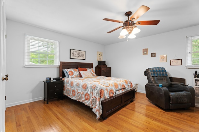 302 Peach Vly, Spartanburg, SC 29303 - bedroom featuring light wood-type flooring, baseboards, and a ceiling fan