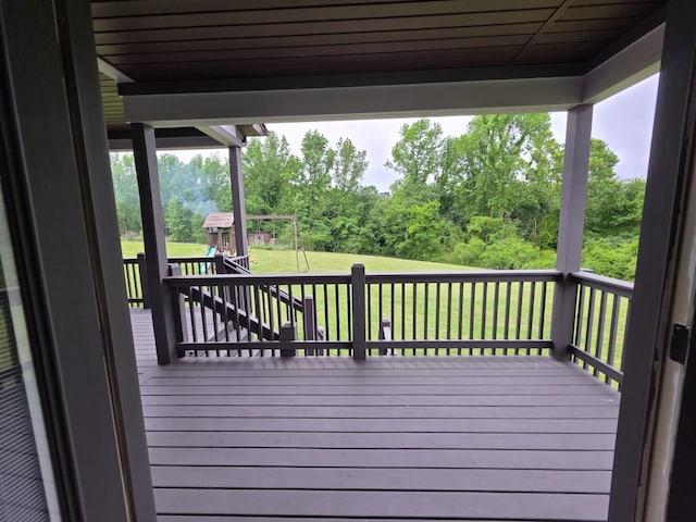 473 Meadow Rd, Inman, SC 29349 - deck featuring a playground and a lawn
