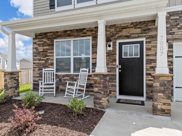 7007 Manse, Boiling Springs, SC 29316 - property entrance with a porch and stone siding