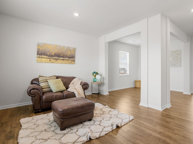 7007 Manse, Boiling Springs, SC 29316 - living room featuring wood finished floors, baseboards, and recessed lighting