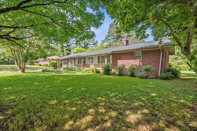 1006 Plantation, Anderson, SC 29621 - ranch-style home featuring brick siding, a front lawn, and covered porch
