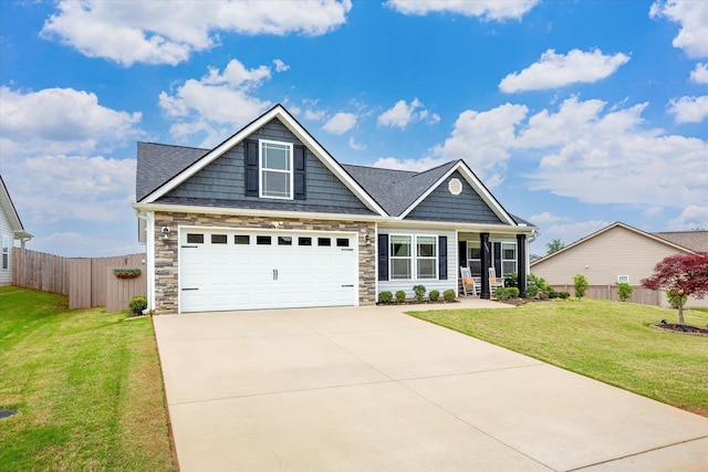 1101 Rosabella, Greer, SC 29651 - craftsman house with concrete driveway, a porch, and stone siding