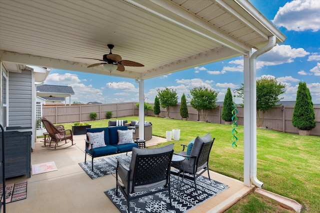 1101 Rosabella, Greer, SC 29651 - view of patio featuring an outdoor living space and ceiling fan