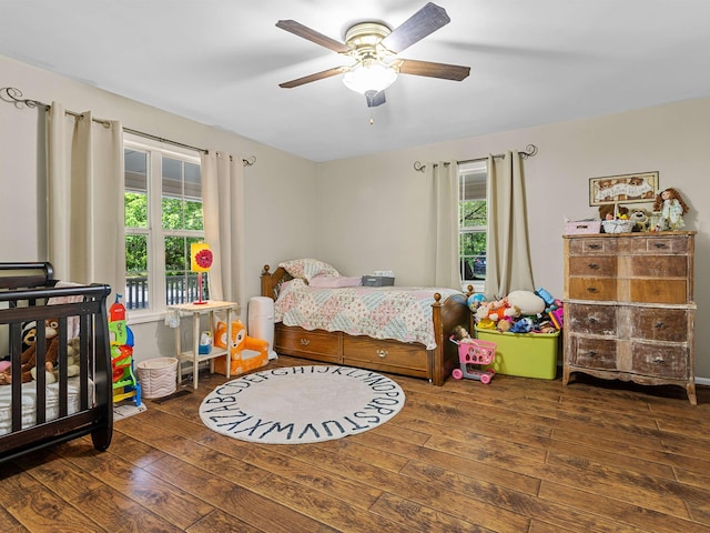112 Scruggs, Gaffney, SC 29341 - bedroom with hardwood / wood-style flooring, multiple windows, and a ceiling fan