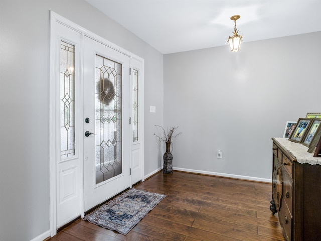112 Scruggs, Gaffney, SC 29341 - entrance foyer featuring dark wood finished floors and baseboards