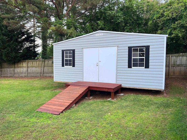 view of shed