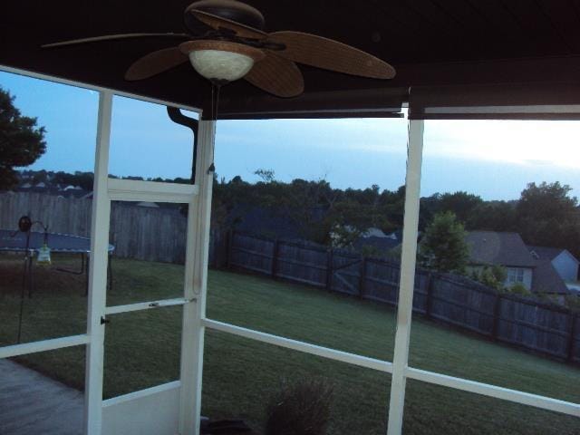 108 Dewfield, Boiling Springs, SC 29316 - unfurnished sunroom featuring a ceiling fan and healthy amount of natural light
