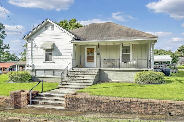 1 Robinsview, Spartanburg, SC 29301 - bungalow with a porch, a front lawn, and roof with shingles