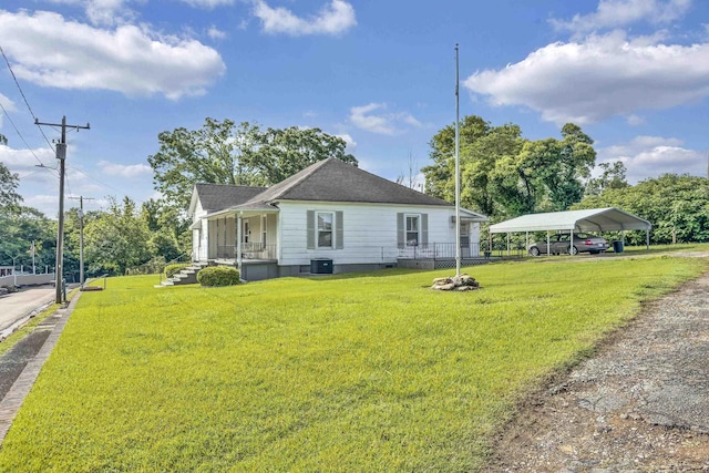 1 Robinsview, Spartanburg, SC 29301 - view of side of home with covered porch, a detached carport, and cooling unit