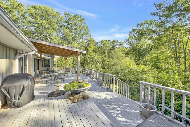 7 Hearthstone, Landrum, SC 29356 - wooden deck featuring outdoor dining space