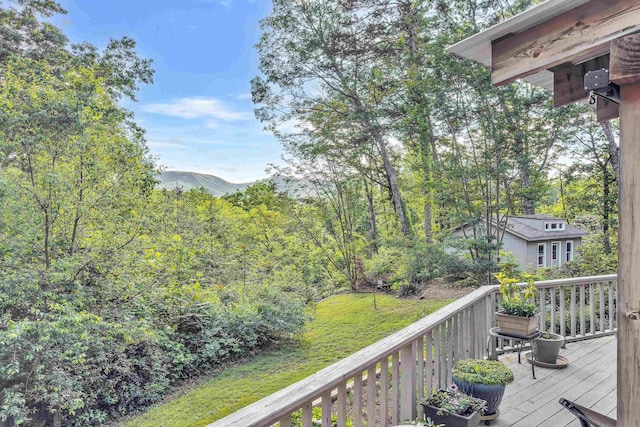7 Hearthstone, Landrum, SC 29356 - deck with a mountain view