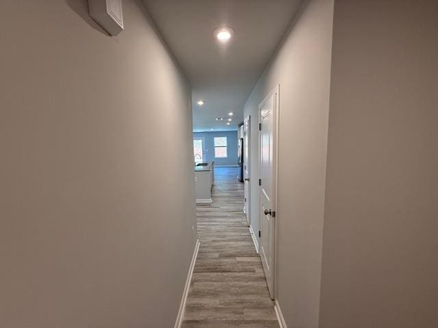1214 Forestbrook, Spartanburg, SC 29303 - hall with wood finished floors, baseboards, and recessed lighting