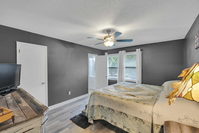 469 Royal Oak, Spartanburg, SC 29302 - bedroom with light wood finished floors, a textured ceiling, a ceiling fan, and baseboards