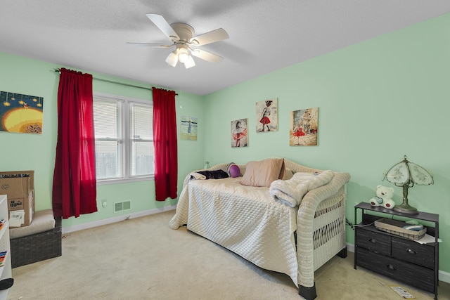 469 Royal Oak, Spartanburg, SC 29302 - carpeted bedroom with baseboards, ceiling fan, and a textured ceiling