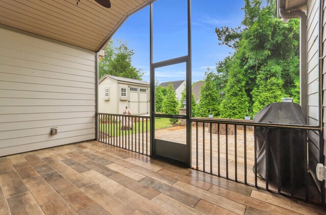 267 Santa Ana, Duncan, SC 29334 - unfurnished sunroom with a ceiling fan and lofted ceiling
