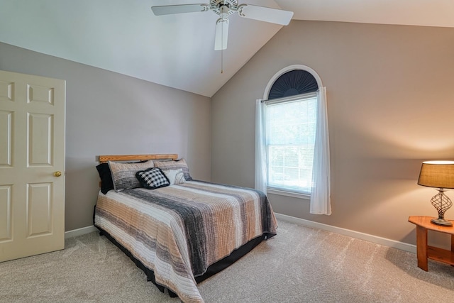 201 Woodridge, Spartanburg, SC 29301 - carpeted bedroom with lofted ceiling, baseboards, and ceiling fan