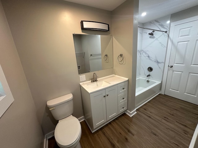 121 Pacolet, Gaffney, SC 29340 - full bathroom featuring vanity, wood finished floors, toilet, and bathing tub / shower combination