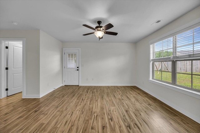 624 Renita, Boiling Springs, SC 29316 - empty room with wood finished floors, baseboards, and a ceiling fan