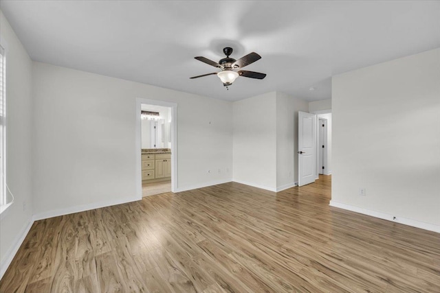 624 Renita, Boiling Springs, SC 29316 - spare room with a ceiling fan, light wood-style floors, and baseboards
