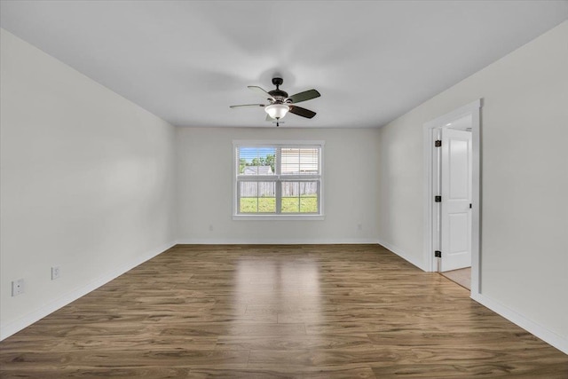 624 Renita, Boiling Springs, SC 29316 - unfurnished room featuring wood finished floors, ceiling fan, and baseboards