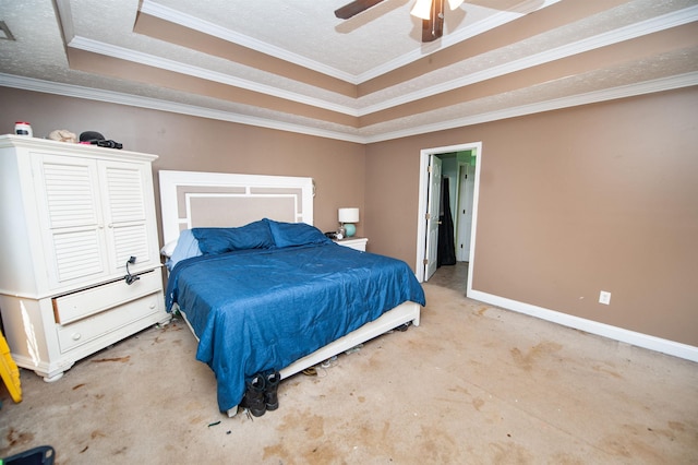 770 Grace Vly, Inman, SC 29349 - bedroom featuring a raised ceiling, carpet floors, crown molding, baseboards, and ceiling fan