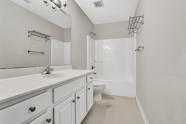 905 Morning Mist, Simpsonville, SC 29680 - full bathroom featuring vanity, toilet, washtub / shower combination, tile patterned floors, and baseboards