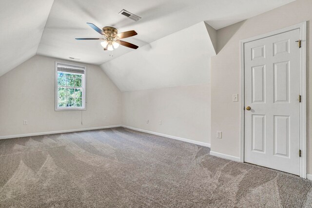 905 Morning Mist, Simpsonville, SC 29680 - bonus room featuring ceiling fan, baseboards, vaulted ceiling, and carpet floors