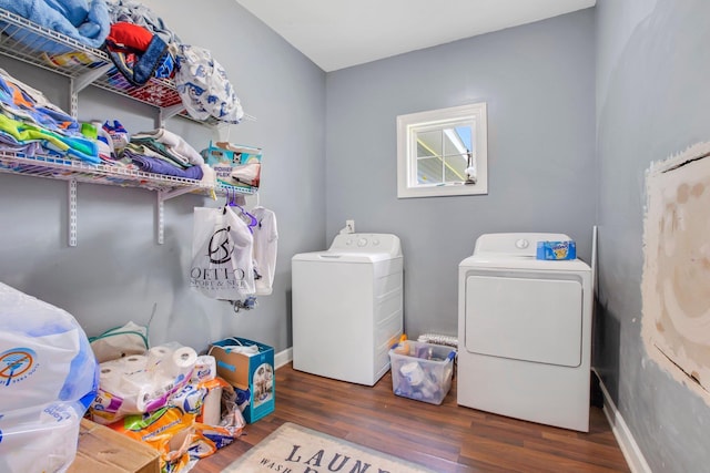 1050 W Blackstock, Spartanburg, SC 29301 - washroom featuring separate washer and dryer, wood finished floors, and baseboards