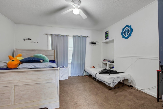 1050 W Blackstock, Spartanburg, SC 29301 - carpeted bedroom with a textured ceiling and ceiling fan