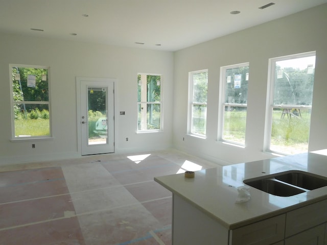 258 Candlewood Ln, Gaffney, SC 29341 - kitchen with open floor plan, light countertops, a sink, and recessed lighting
