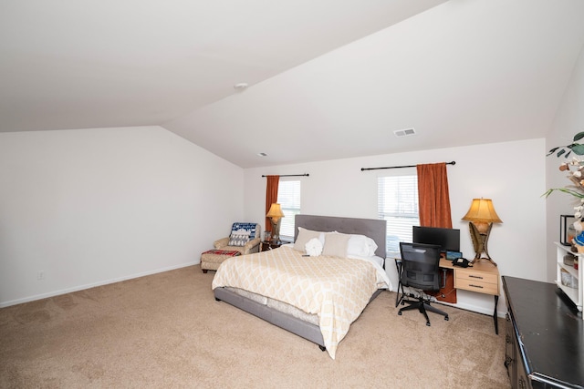 912 Brynderwen, Lyman, SC 29365 - bedroom with light carpet, lofted ceiling, an office area, and baseboards