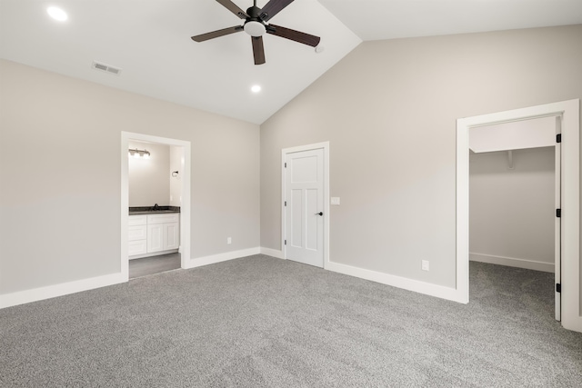 3135 E Croft, Spartanburg, SC 29302 - unfurnished bedroom featuring carpet flooring, recessed lighting, a spacious closet, baseboards, and connected bathroom