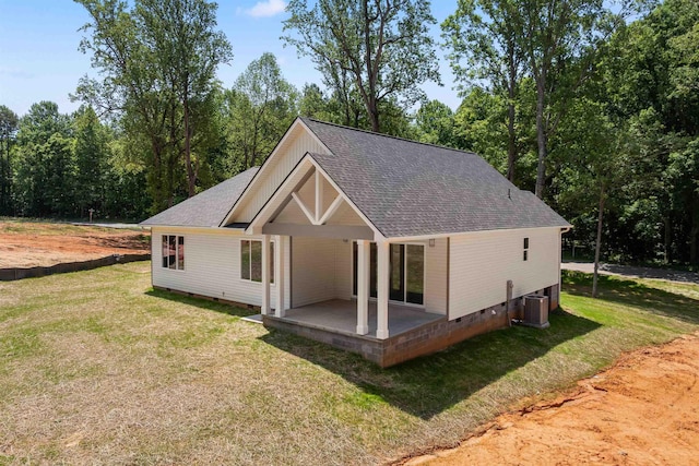3135 E Croft, Spartanburg, SC 29302 - back of property with crawl space, a lawn, and a shingled roof