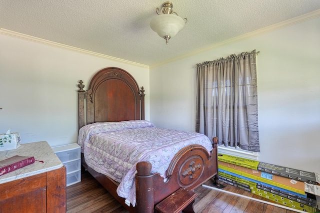 955 Baggett Rd, Enoree, SC 29335 - bedroom with ornamental molding, hardwood / wood-style floors, and a textured ceiling