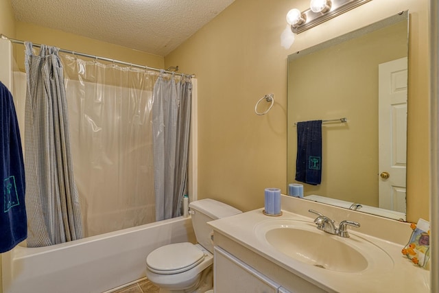 955 Baggett Rd, Enoree, SC 29335 - full bath with toilet, shower / tub combo, a textured ceiling, and vanity