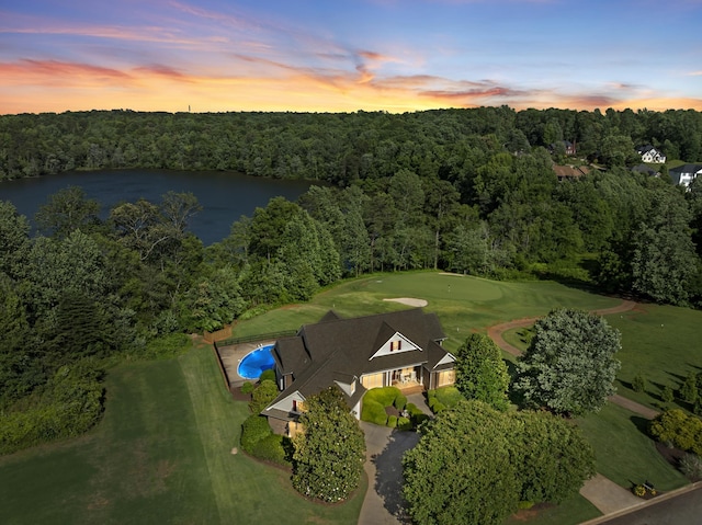 404 N Tidewater, Inman, SC 29349 - aerial view at dusk of a wooded view, a water view, and golf course view