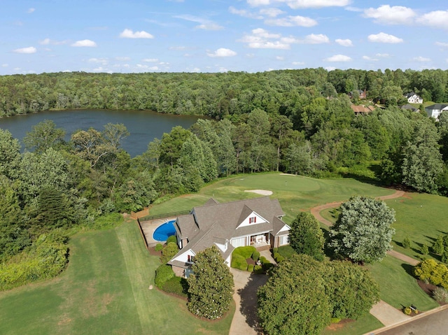 404 N Tidewater, Inman, SC 29349 - bird's eye view of a heavily wooded area, a nearby body of water, and a golf course